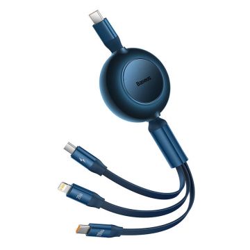 Baseus Bright Mirror 4: Cablu USB-C 3-in-1 100W, 1.1m (albastru)