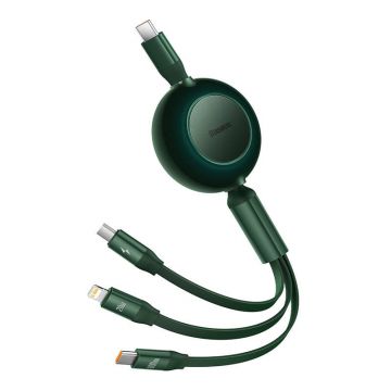 Baseus 3-in-1 Cable: USB-C, Lightning, Micro USB - Green