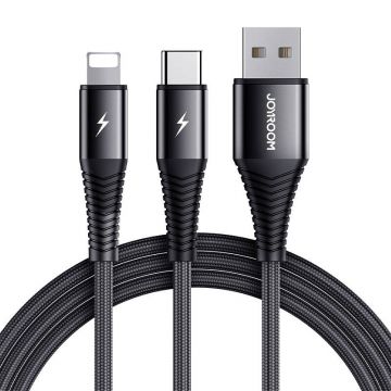 2-in-1 USB-C/Lightning Cable Joyroom S-1230G12 (Black, 1.2m)