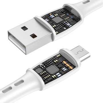 Cablă USB spre micro USB Vipfan Racing X05, 3A, 1m, alb