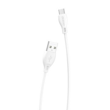Cablul USB to USB-C Dudao L4T 2.4A, 1m (alb)