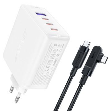 Acefast Charger A37 4x USB-C/A, 100W (White)