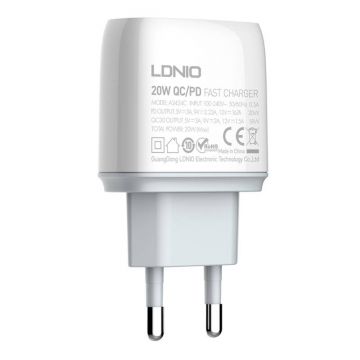 Charger LDNIO A2424C USB-C 20W + Micro USB Cable