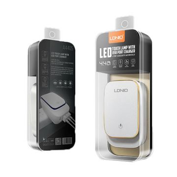 LDNIO A4405 Charger: 4USB, LED Lamp, USB-C Cable
