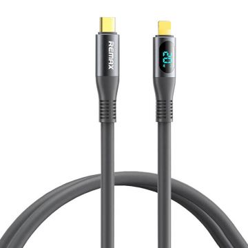 Fast Charging Cable USB-C-Lightning Remax Zisee, Grey