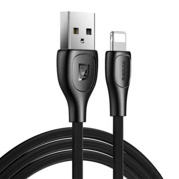 Black USB Lightning Cable Remax Lesu Pro, 2.1A, 1m