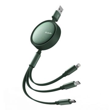 Cable Mcdodo 3in1 1.2m Retractable USB Green