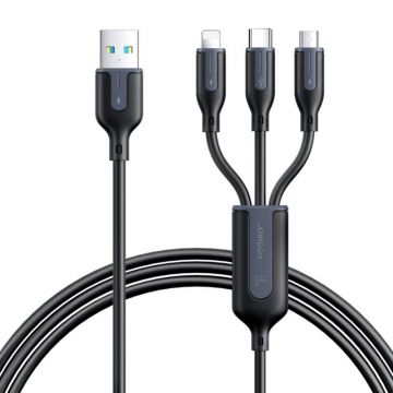 Cable multi-use Joyroom S-1T3066A15 3in1 / 3.5A / 66W / 1.2m (black)