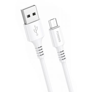 Cable Usb To Micro Usb Foneng, X85 3a Quick Charge, 1m (white)- Cablu Micro Usb Foneng X85 3a, 1m (alb)