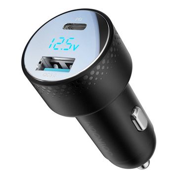 Car Charger Joyroom JR-CCD01, A+C 53W, Black, Safe and Fast Charging