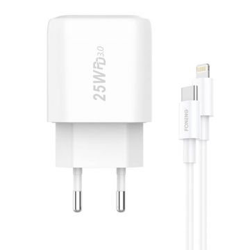 Foneng EU40 Fast Charger + USB C to Lightning Cable