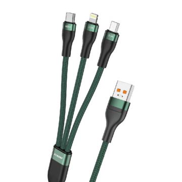 Foneng X78 Cablu USB 3-in-1, 66W, 1.2m (verde)
