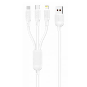 [developer]3in1 cable Foneng X80, 100W, 1.2m (white)