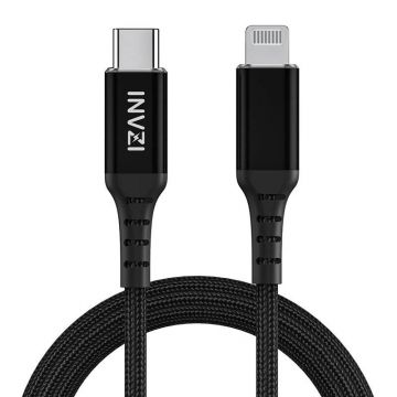 INVZI Fast Charging USB-C to Lightning Cable, 2m (Black)