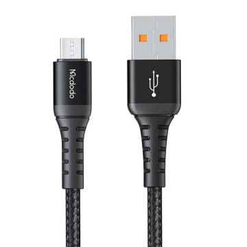 Black McDodo CA-2280 Micro-USB Cable, 0.2m