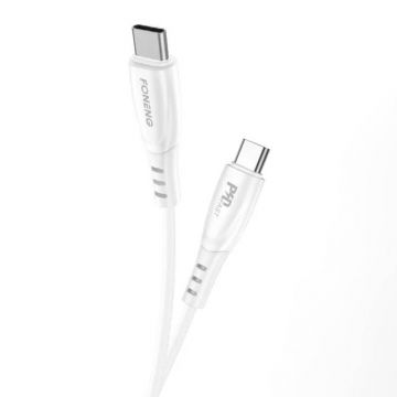 Foneng X73 - Cablu USB-C la USB-C, 60W, 1m (alb)