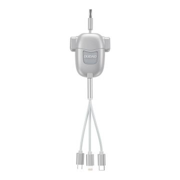 Dudao L8PRO 3-in-1 USB Cable, 3A, 1.1m (Silver)