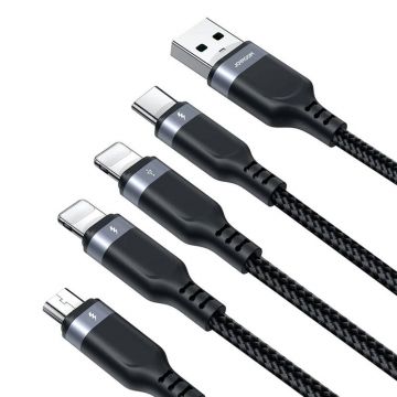 Cablul USB Joyroom 4-in-1, 3.5A, 1.2m (negru)