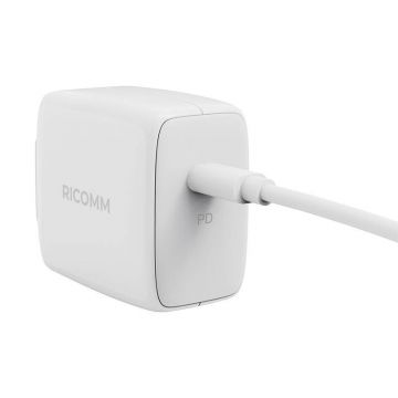 Quick Charger Ricomm RC451 - 45W GaN, USB-C + Cable