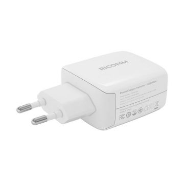 Wall Charger 65W Ricomm GaN Duo, USB-C Ports + Cable