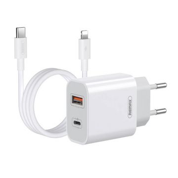 Wall Charger Remax RP-U68, USB-C, USB, 20W, Lightning Cable