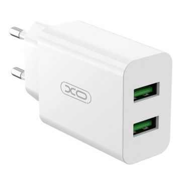 Wall Charger Xo L119 2x USB-A, Lightning Cable, 18W (White) - Incarcator perete XO L119 cu 2 porturi USB-A, cablu Lightning, 18W (alb)