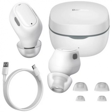 Casti Wireless Bowie WM01 Bluetooth 5.0 Microfon Pe Casca Alb