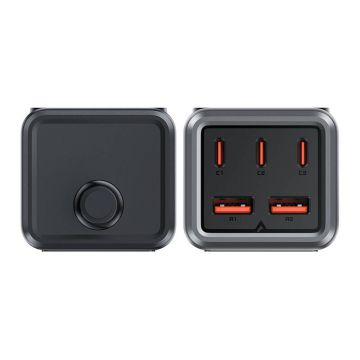 Desktop Power Strip Acefast Z2, GaN, 6 Ports, 75W (Black)