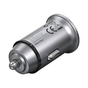 Dual Port Car Charger Vention FFBH0 Gray, Fast Charging