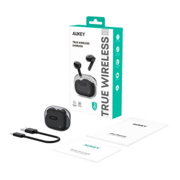 Aukey EP-M2 TWS Wireless Headphones - Black, 13mm Drivers