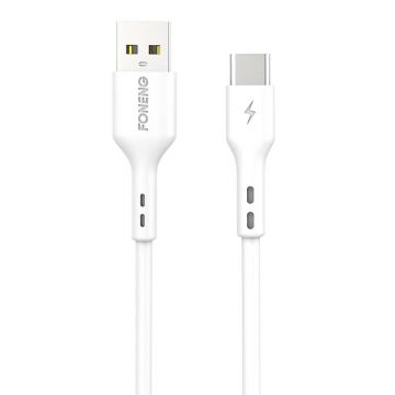 Foneng X36 USB/USB-C Cable, 2.4A, White, 1m