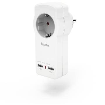 Incarcator retea 183273 Essential Line 2x USB 1 priza 3A Alb