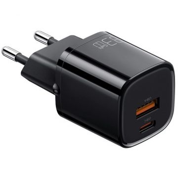 Incarcator retea CH-0151 Nano Series Dual USB PD+QC 33W Black