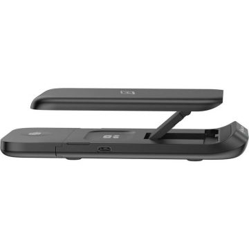 Incarcator Wireless 3-in-1 Pliabil 15W  Certificat Qi Negru