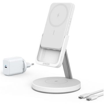 Incarcator wireless magnetic 2in1 633 MagGo White