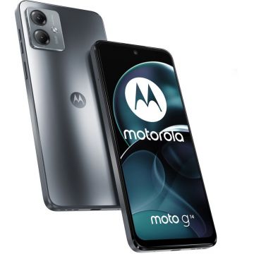 Smartphone Motorola Moto G14, 128GB, 4GB RAM, Dual SIM, 4G, Tri-Camera, Steel Gray
