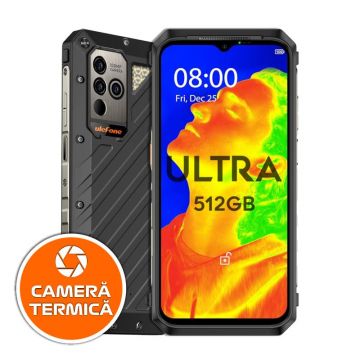 Telefon mobil Ulefone Power Armor 18T Ultra Negru, 5G, 108MP, Camera termica, IPS 6.58