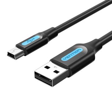 Cablă USB 2.0 Vention COMBH, mini-B, 2m, negru PVC