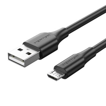 USB 2.0 Male to Micro-B Male - Vention, 2A, 2m, Black