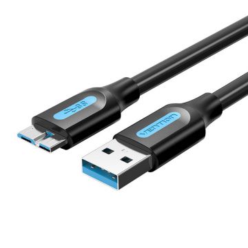 Vention USB-A 3.0 to Micro-B Cable, 0.5m, Black