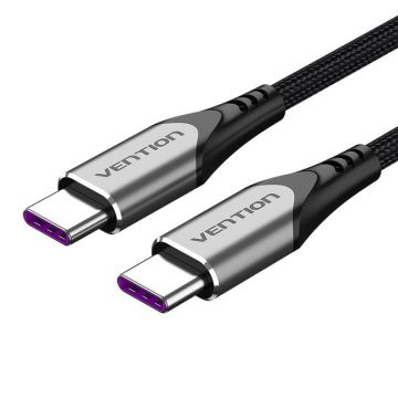 Cablu USB-C 5A Vention TAEHD, 1.5m, argintiu