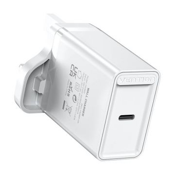 Wall Charger Vention USB-C 20W Fast Charging White