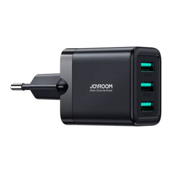 Black Joyroom Charger JR-TCN02, 3.4A 3xUSB (Wall Charger)