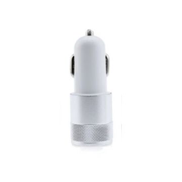 Adaptor Incarcare Bricheta Auto cu 2 port USB, Alb