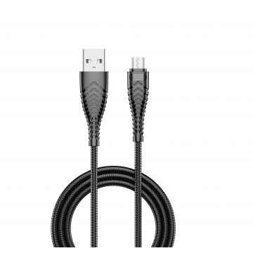 Cablu de date Veger V103, MicroUSB, 2.4A, Negru C713