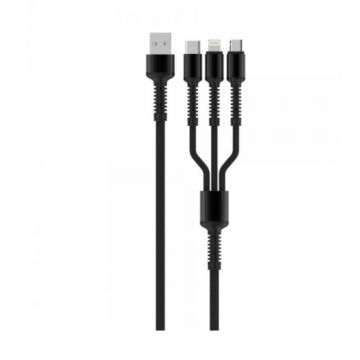 Cablu Incarcare si Date 3 in 1 Ldnio LC-93, Lightning, Micro USB, Type-C ,Calitate Superioara