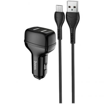 Incarcator auto Z36 Leader 2x USB Black + Cablu