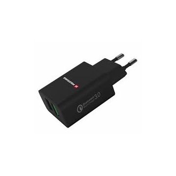 Incarcator Retea 2xUsb Qc 3.0+Usb 23W Negru