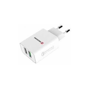 Incarcator Retea 2xUsb Qc 3.0+Usb 23W White