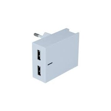 Incarcator Retea Smart IC 2xUsb 3A + Cablu Date Usb/Lightning MFi 1.2 Alb